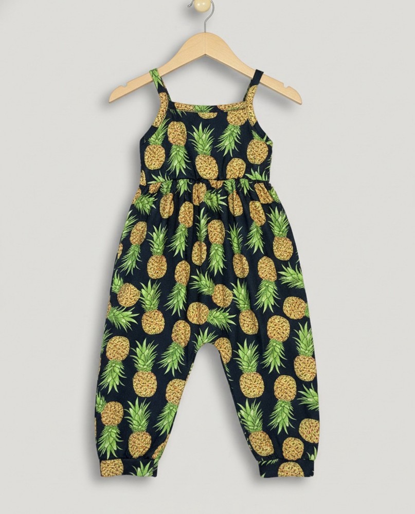 Toddler Pineapple Print Jumpsuit Romper Size 80/12–18 months Black Yellow Green