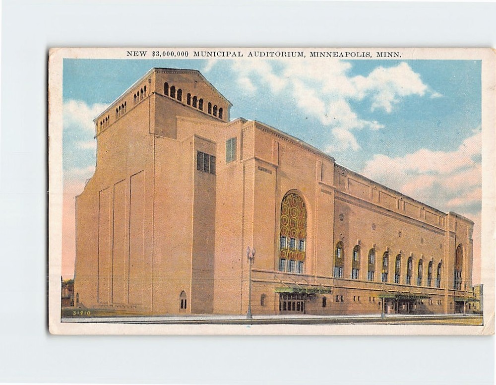 Postcard Municipal Auditorium Minneapolis Minnesota USA