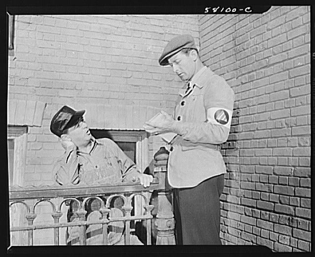 Photo:Civilian Defense United States 1940s Air Raid Wardens Men