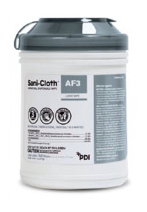 Sani-Cloth AF3 Germicidal Disposable Extra Large Wipes (6 Canisters 65 Wipes)