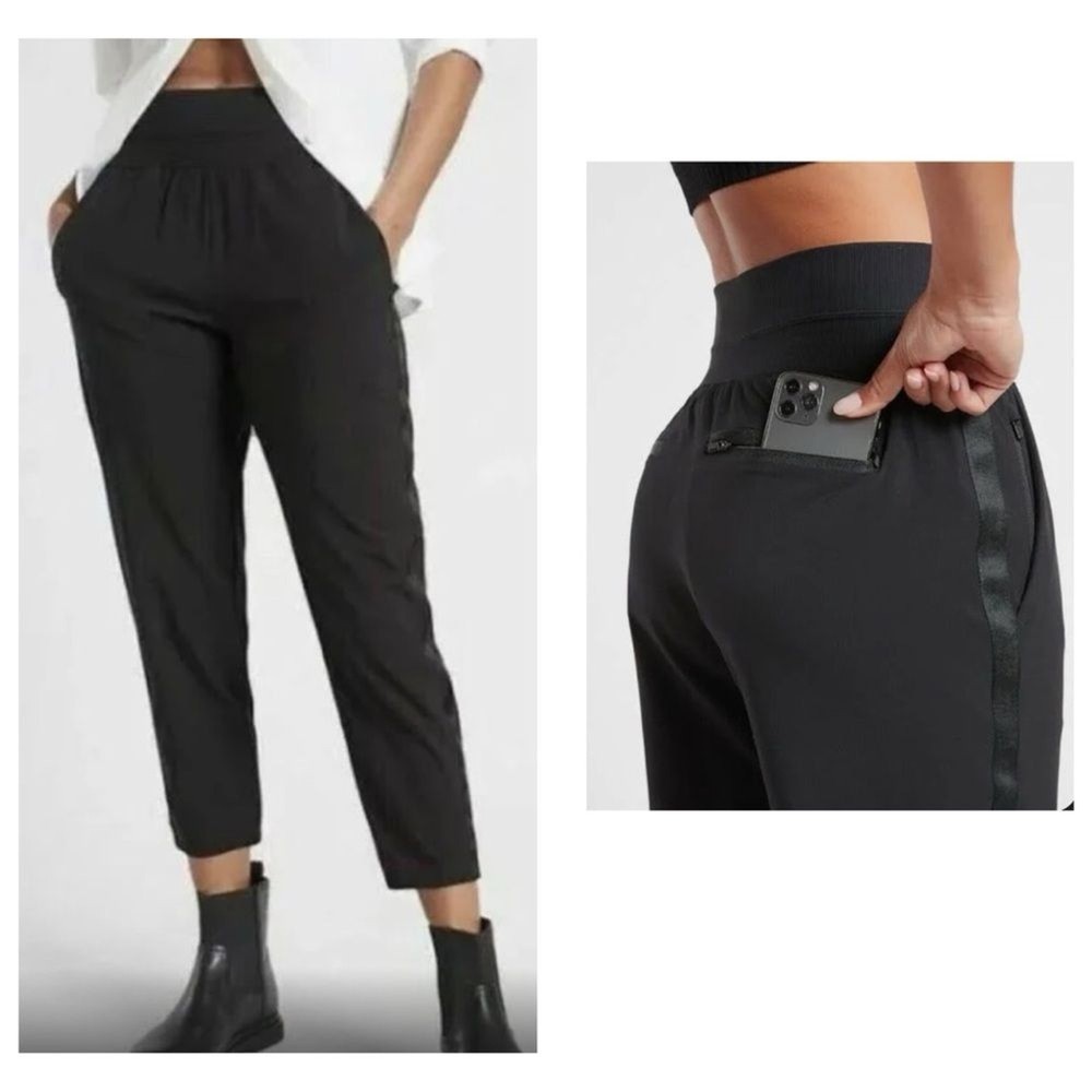 Athleta Nolita Slim Tapered Crop Black pant size 4