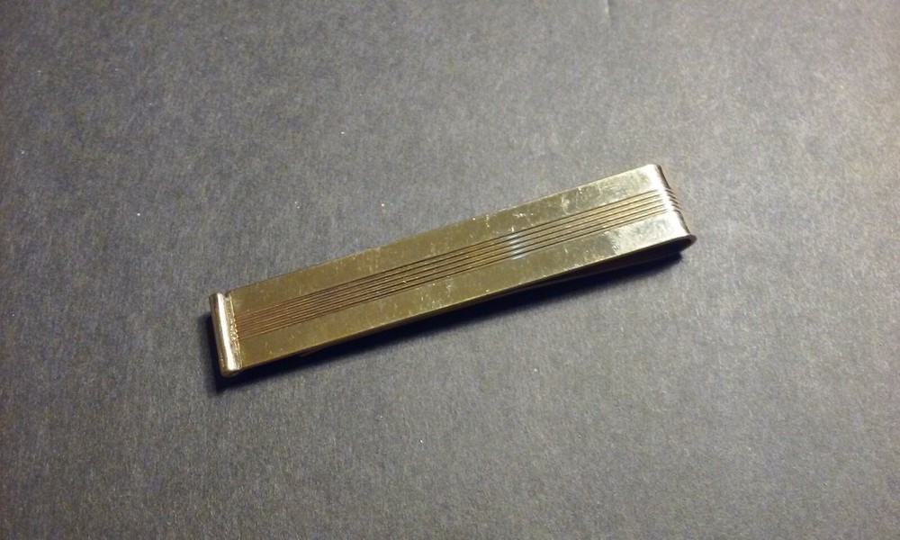 Vintage Gold-Tone Wide 2.5 Inch Chic Tie Bar Clip Unbranded