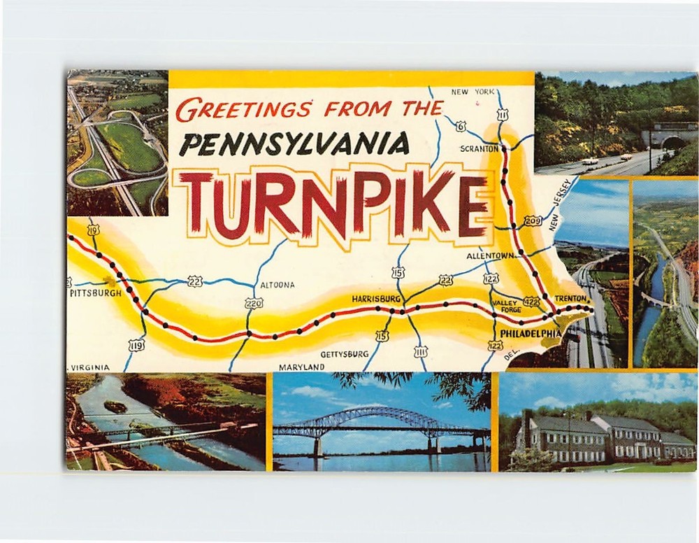 Postcard Greetings From Pennsylvania Turnpike USA