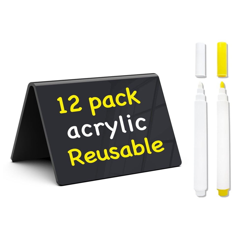 Acrylic Mini Chalkboard Signs for Food, 12 Pcs 4
