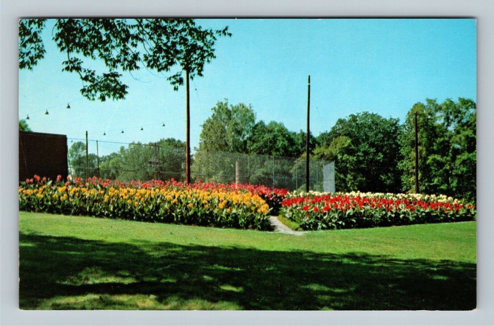 Richmond IN, Beautiful Glen Miller Park, Flower Garden, Indiana Vintage Postcard