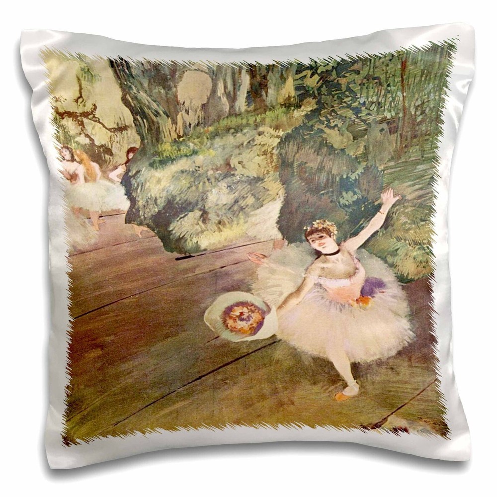 3dRose Edgar Degas Ballerina Take a Bow 16x16 Pillow Case