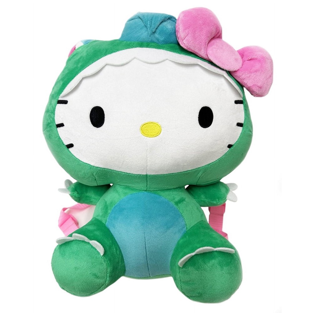 Hello Kitty and Friends Dinosaur Costume Plush Backpack 14 Inch Green Toy Bag