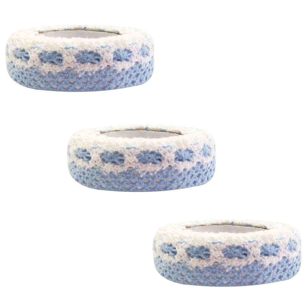 ® Colorful Decorative Adhesive Lace Tape, Blue (Set of 3)