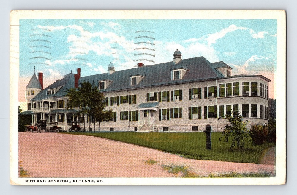 Vintage Rutland Hospital Postcard Rutland Vermont Lithograph 1921