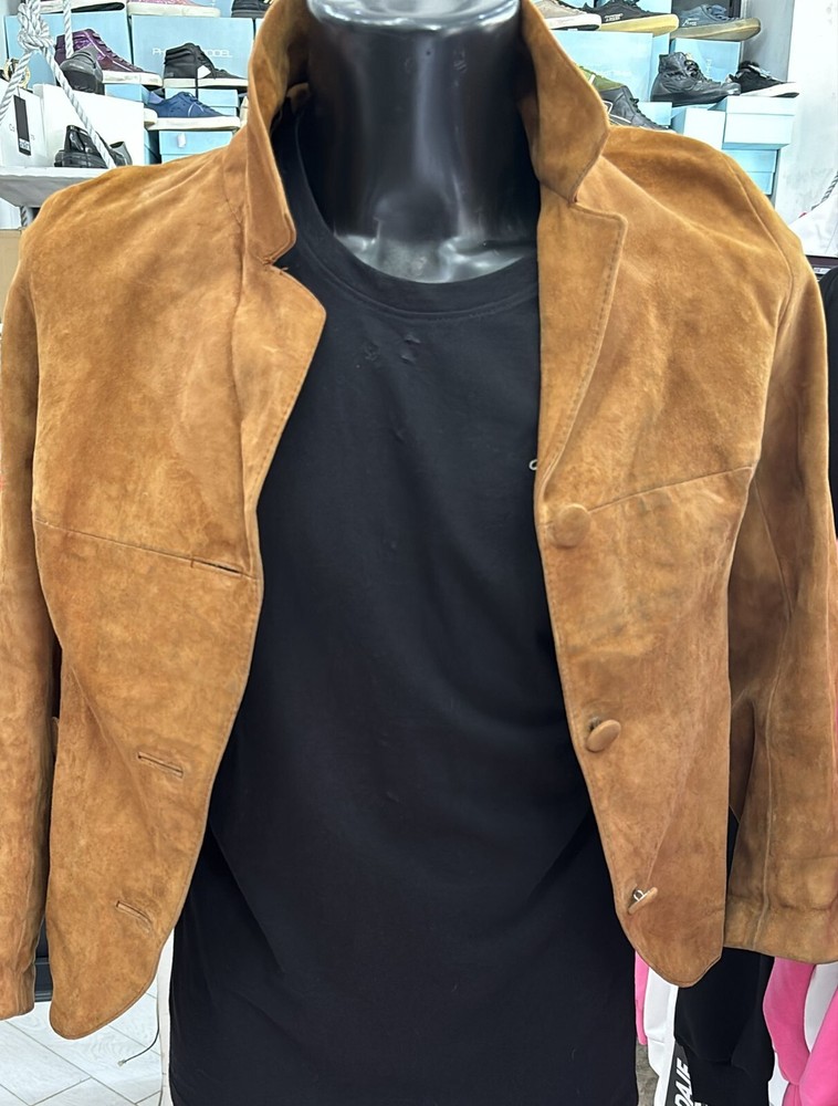 Vintage Brown Leather Jacket for Women Size 50 LLD238