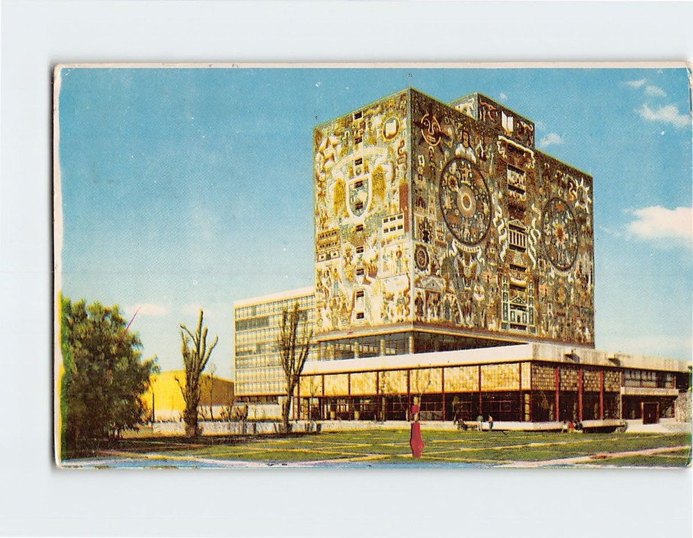 Postcard Biblioteca Ciudad Universitaria Mexico City Mexico