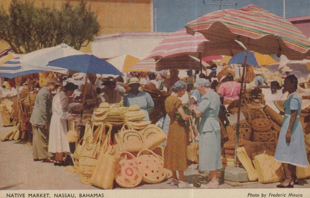 Native Street, Nassau, Bahamas Vintage 1960’s Postcard