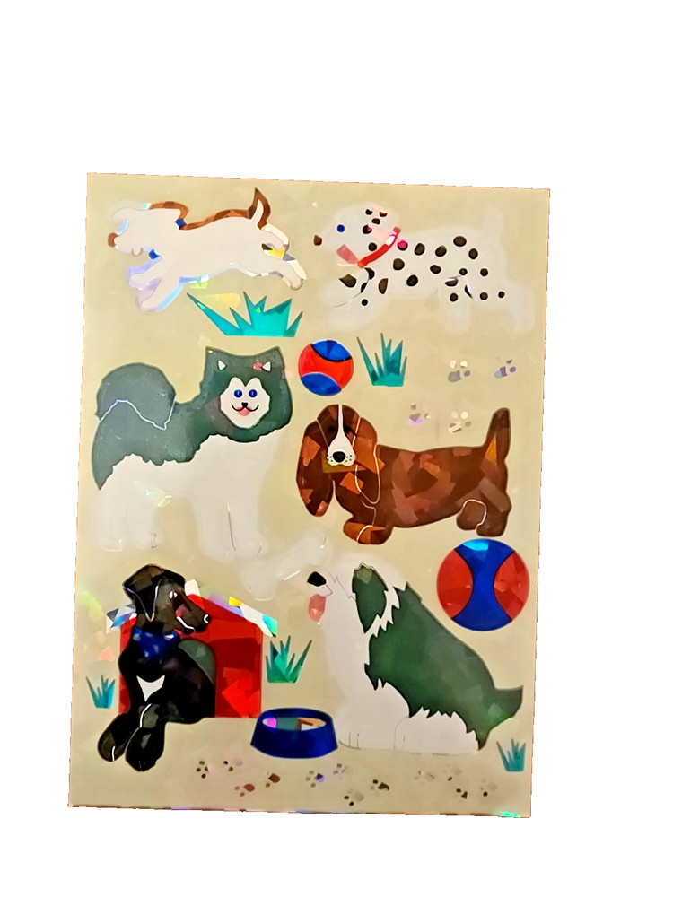 Vintage 90s Sandylion Prismatic Dog Sticker Sheet