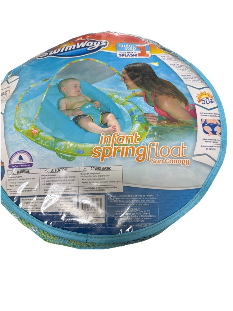 SwimWays Infant Spring Float Sun Canopy My First Splash Inflatable New In Box