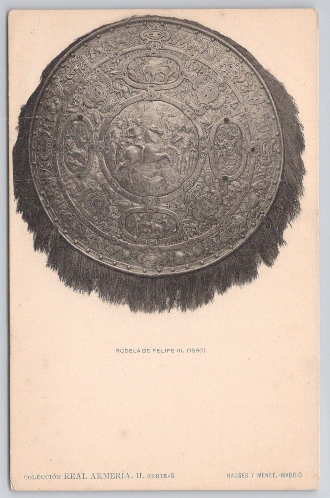 1900s Philip III Rodela Shield Royal Armory MADRID Postcard Hauser Menet