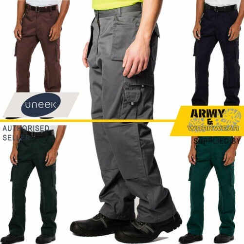 Super Pro Trouser Mens Work Pants Triple Stitched Knee Pad Pockets Heavy Weight