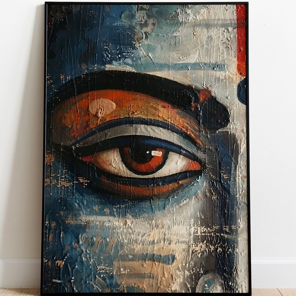 Indian God Krishna Painting Eye Painting Hindu Art Spiritual Decor Hindu God