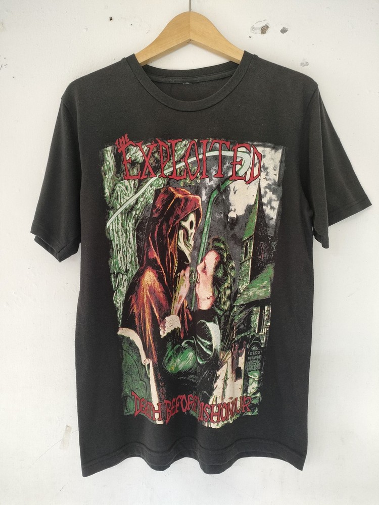 90s The Exploited Death Before Dishonour Remake Design Black T shirt NH27175