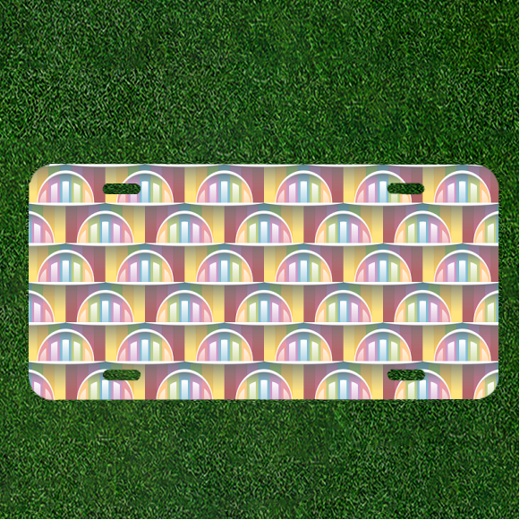 Custom Personalized Car License Plate With Seamless Pattern Background