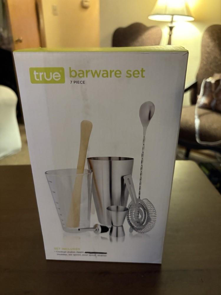 True Barware 7 Piece Cocktail Tools Set, Bar Tool Kit, Home Bar Accessories