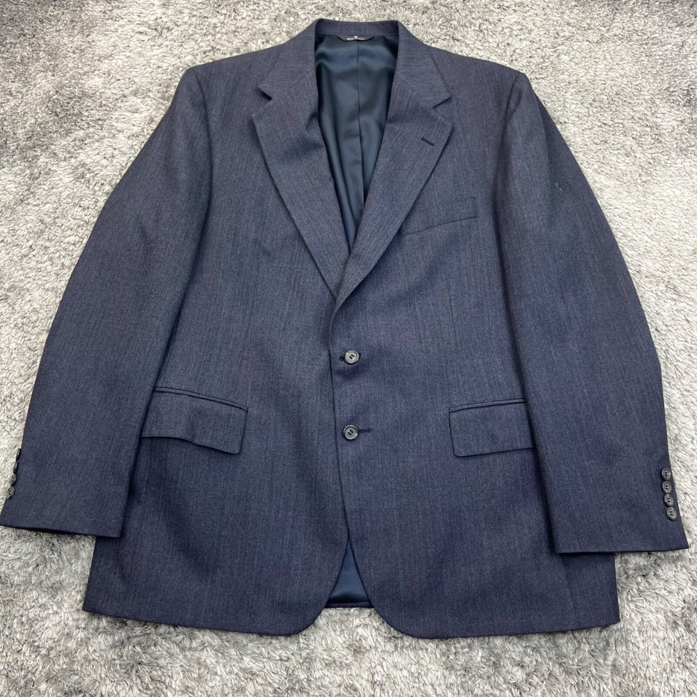 Ralph Lauren Blazer Men 46R Gray Stripe Polo University Club Sports Coat Vtg USA