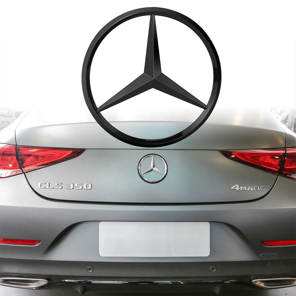 90mm Mirror Black 2107580058 For Mercedes Benz Chrome Star Trunk Emblem Badge🔔