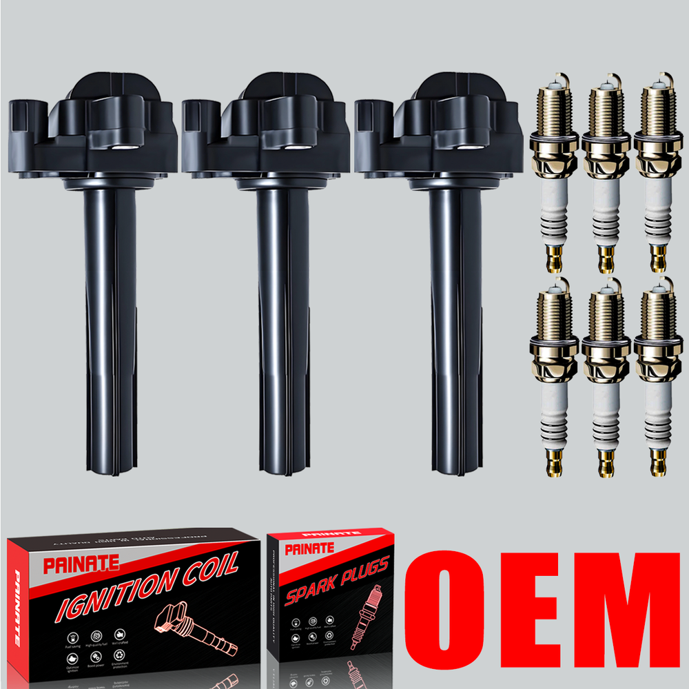 Brand 3X OEM Ignition Coil & 6X Iridium Spark Plug Kit for Toyota Camry Solara UF155 Replacement