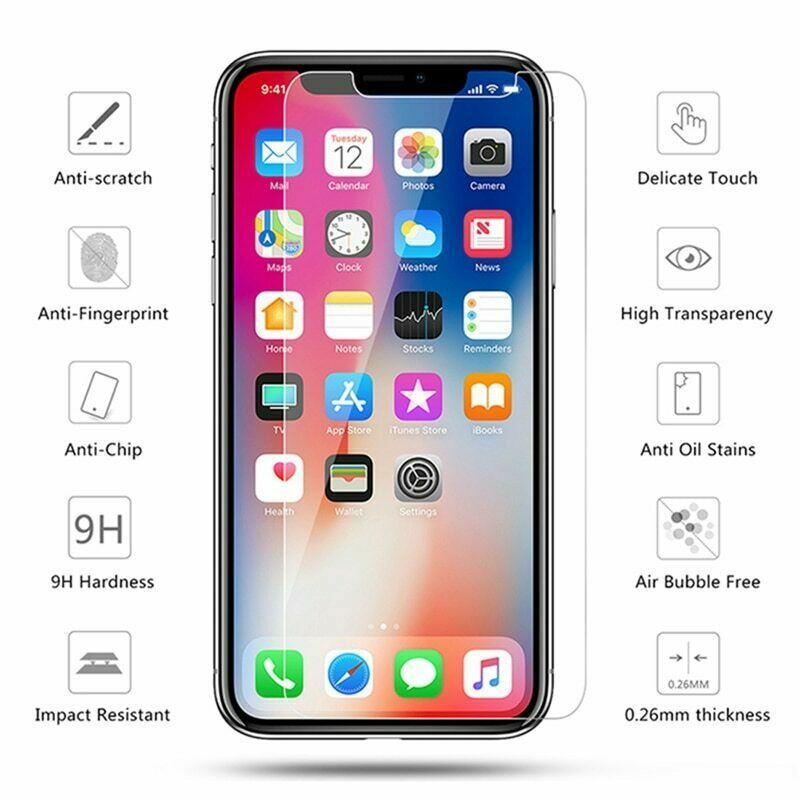 3Pcs Tempered Glass Screen Protector for iPhone 15 Pro 14 13 12 11 XR 8 7 SE