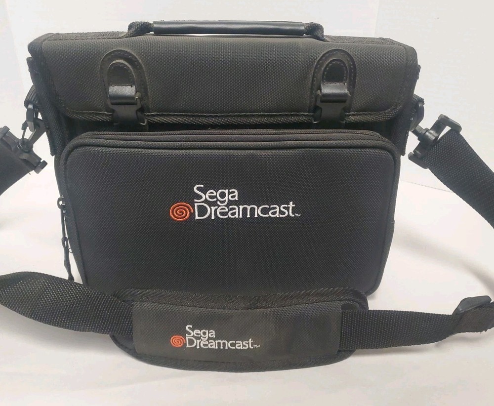 Vintage Official Sega Dreamcast - Black - Travel Bag / Carrying Case + Strap EUC