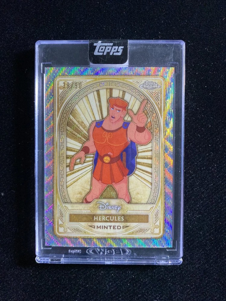 2025 Topps Chrome Disney Mint Gold Wave Refractor #91 Hercules 38/50 Sealed OC53