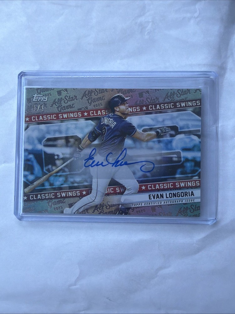 2025 Topps MLB All Star Classic Swings 1/1 Auto Evan Longoria Tampa Bay Rays