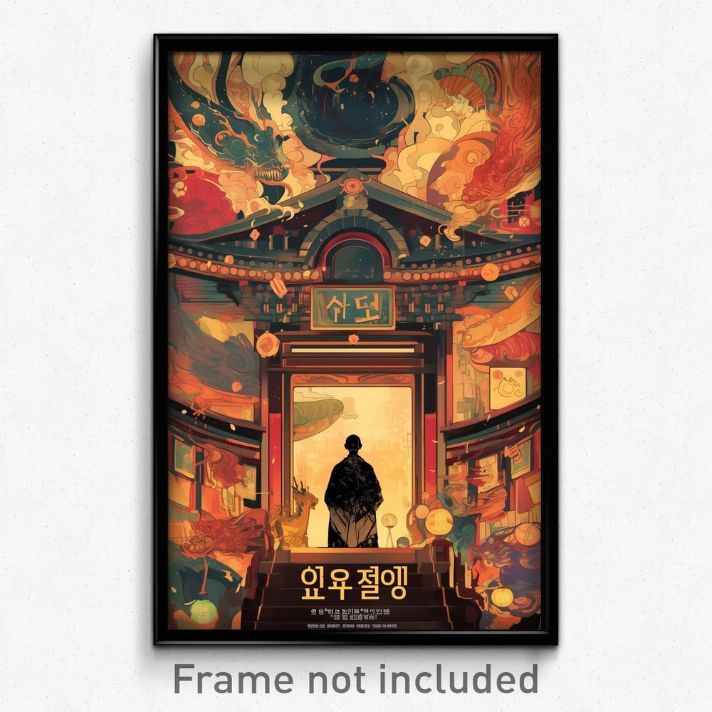 Korean Movie Poster - Animated Backwater (Korea Retro Film Art Print)