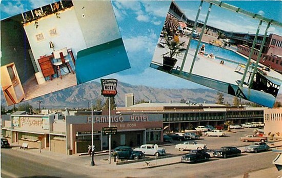 AZ, Phoenix, Arizona, Flaming Hotel, Multi View, Pool, Petley Studios No. 7255