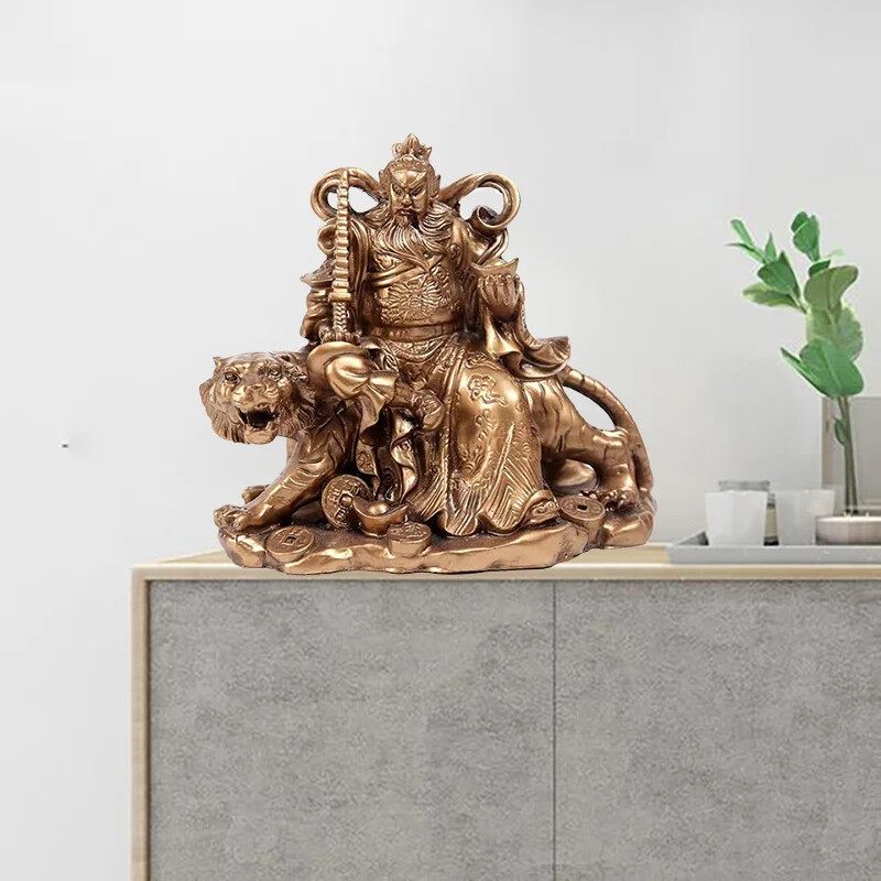 Resin God Wealth Zhao Gongming Statue Chinese Mythological Character Sculpture