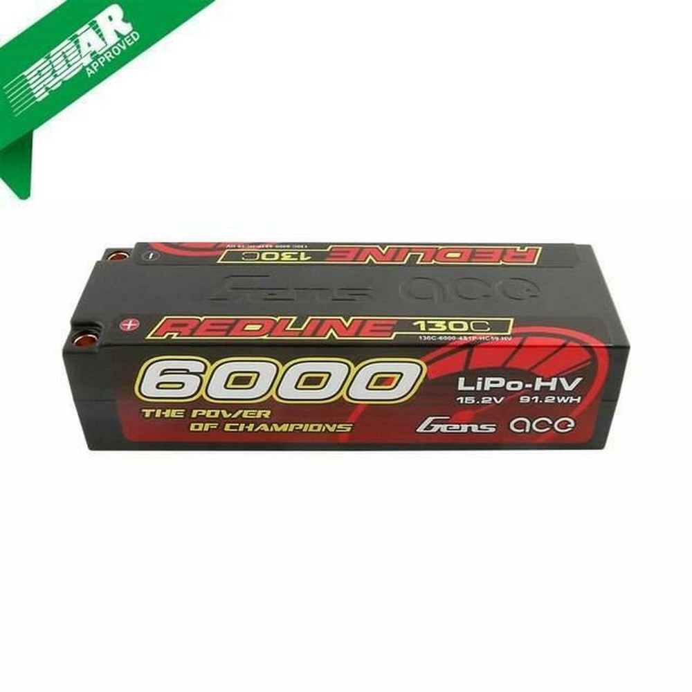 Gens Ace 6000mAh 130C 15.2V 4S Lipo Battery HardCase HV For 1/8 RC Racing Series-image