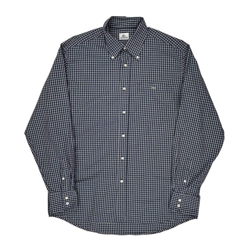 Lacoste Checked Shirt - XL Blue Cotton