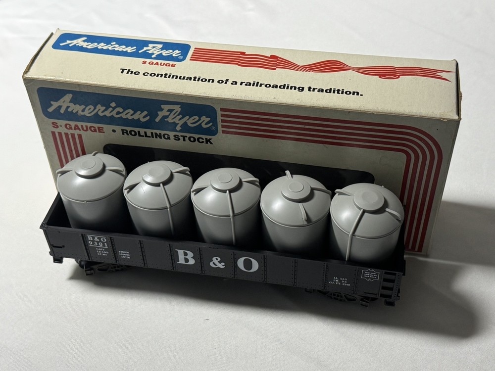 American Flyer S Gauge B&O 9301 Gondola Car w/ Load Original Box