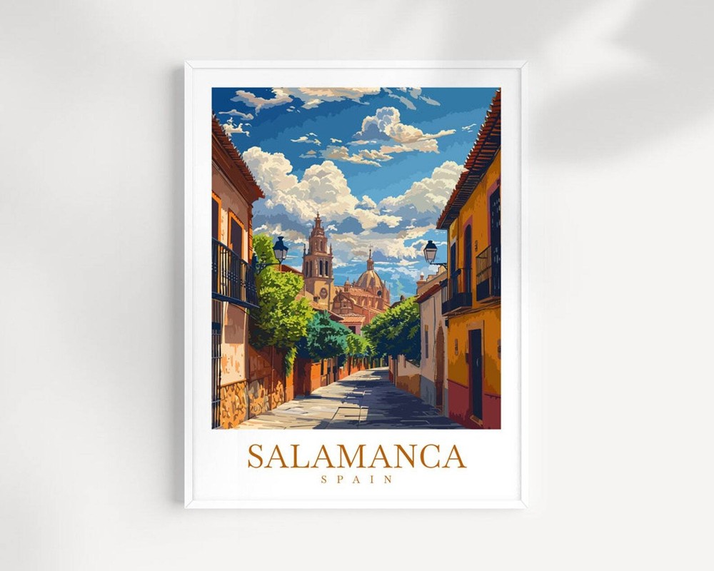 Salamanca Travel Print Spain Poster Wall Art Salamanca Wall Hanging Salamanca