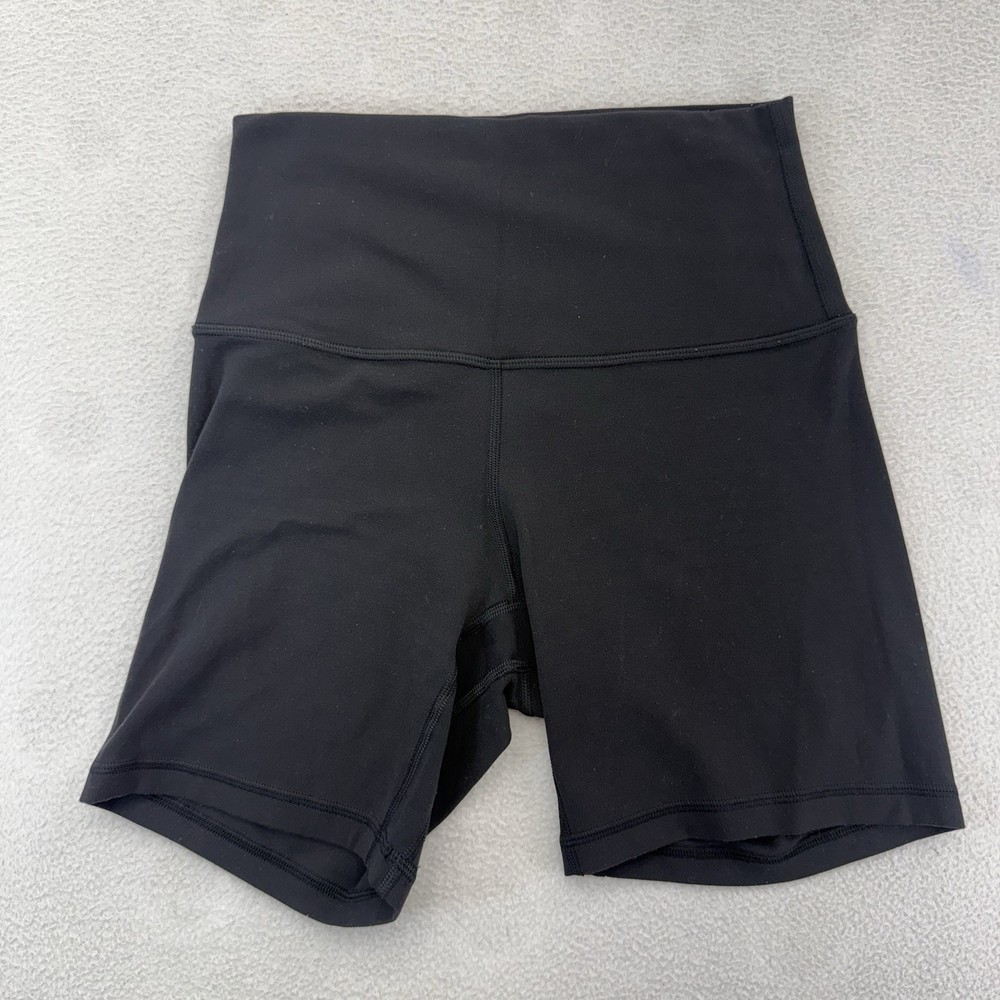 Lululemon Women's Black High-Waist Biker Shorts Stretch Compression Yoga 4