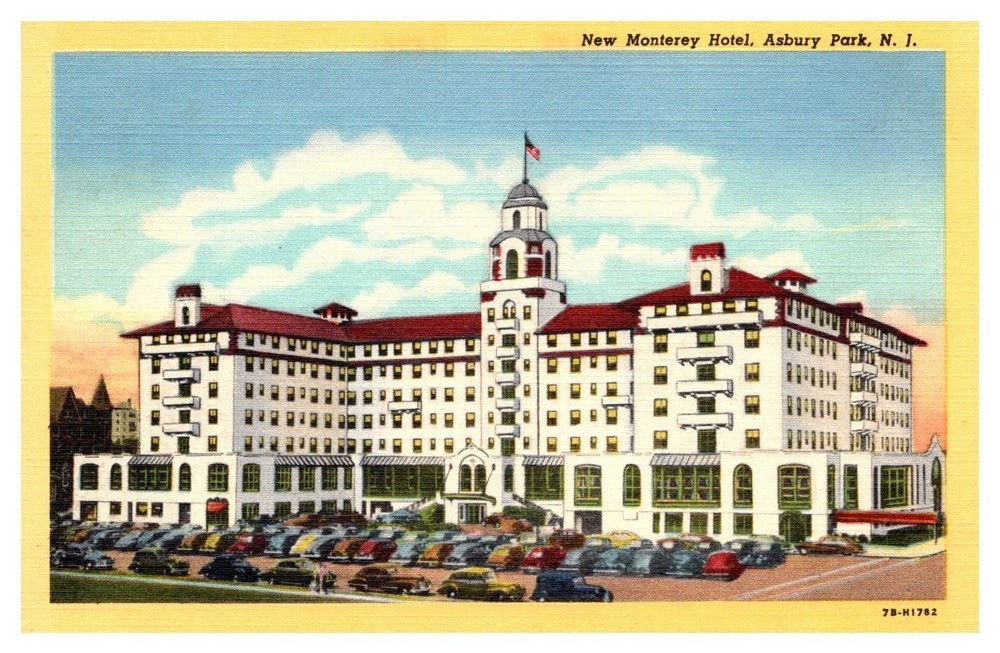 1940s Front Elevation New Monterey Hotel Asbury Park New Jersey Vintage Postcard