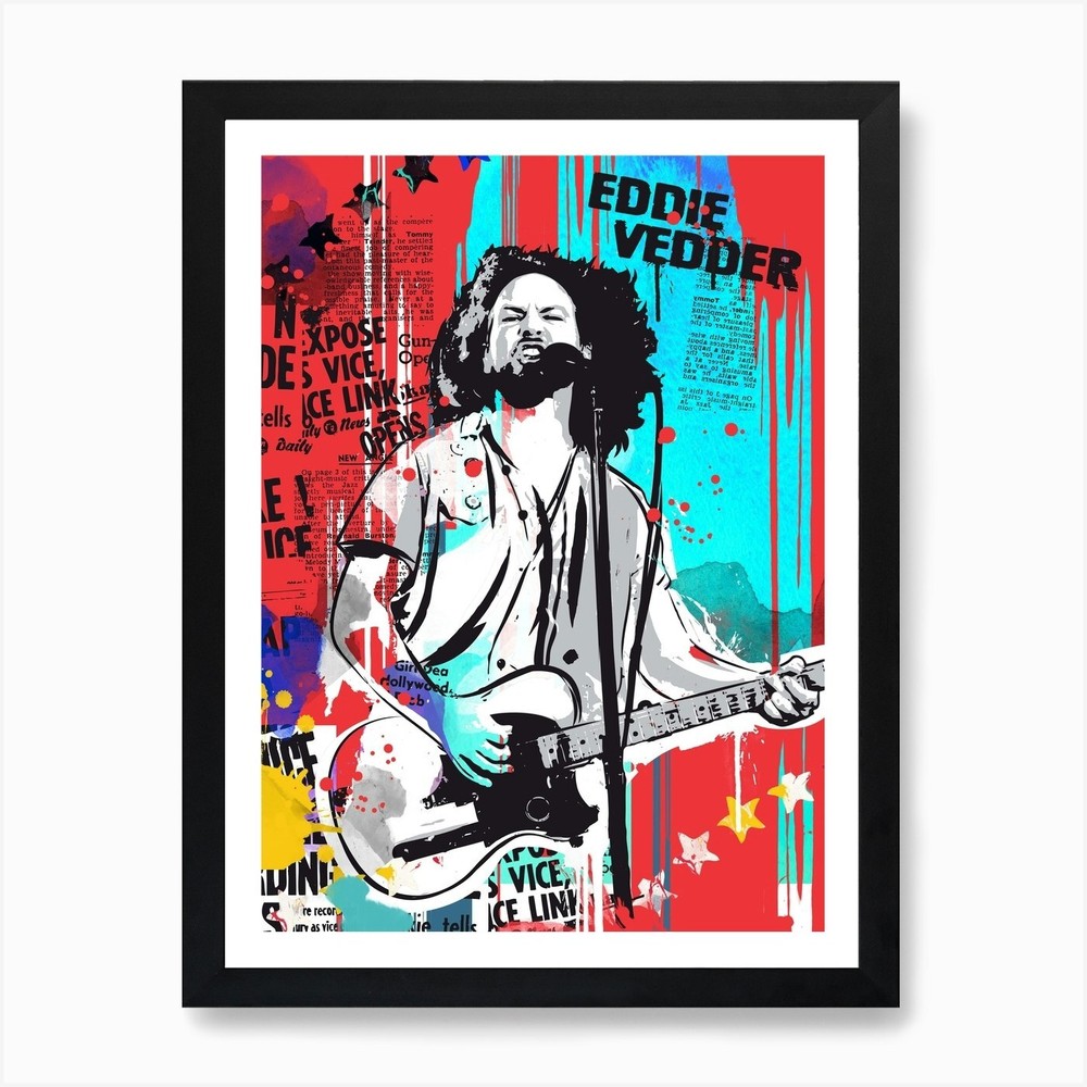 Eddie Vedder Pop Art Art Print Framed Wall Art Poster Canvas Print Picture