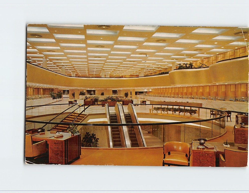 Postcard Interior of the Republic National Bank in Dallas Texas USA