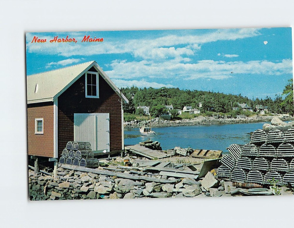 Postcard View of Quaint Back Cove Maine USA