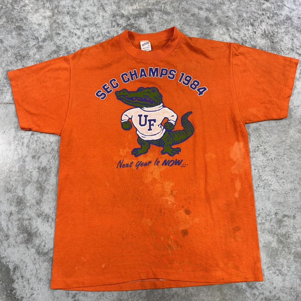 Vintage Florida Gators Shirt Mens Large Orange SEC Champs 1984 UF NCAA 80s Tee