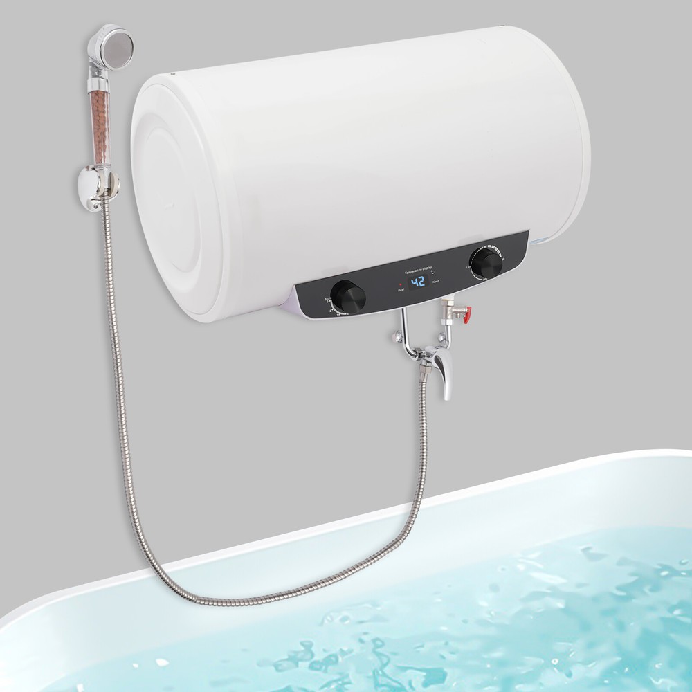 1500W 110V Tank Hot Water Heater Shower Electric Waterproof 30-75℃ White
