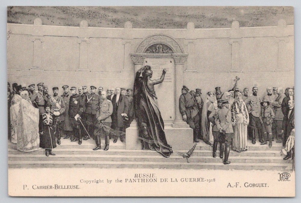 1918 WWI Russia Pantheon de la Guerre Memorial A.F. Gorguet Postcard