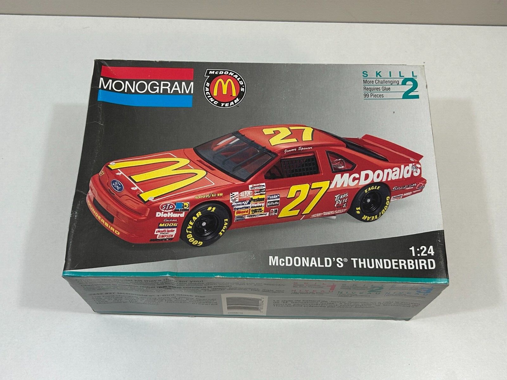 Jimmy Spencer McDonald's Thunderbird Monogram 1:24 Nascar model kit Open Box