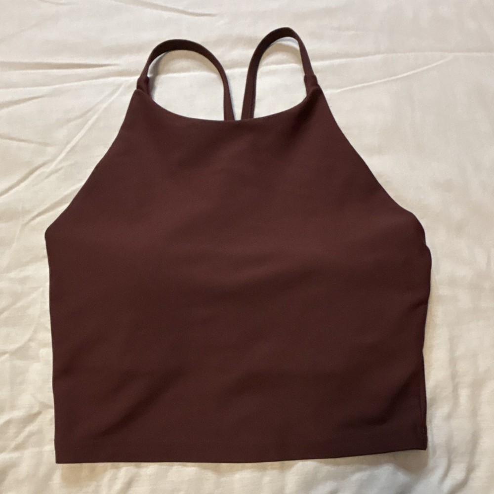 Old Navy Active Powersoft High Neck Racerback Stretch Athletic Tank Brown S