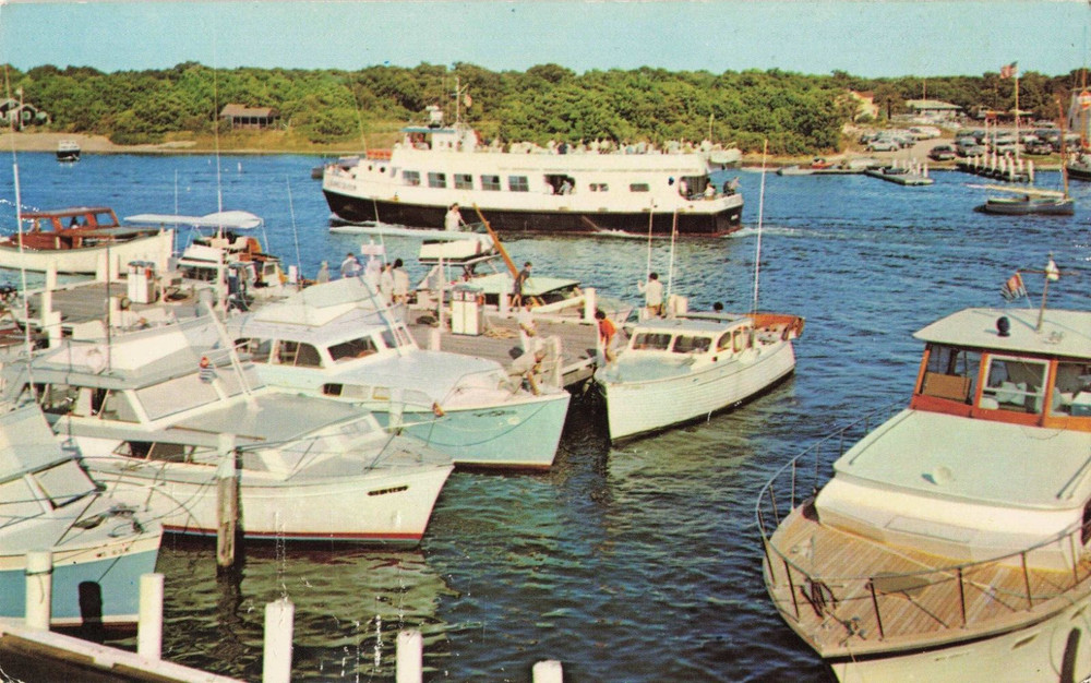 Boats on Falmouth Harbor - Cape Cod Massachusetts MA - Postcard