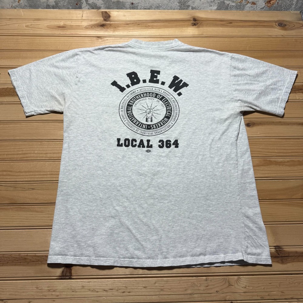 Vintage 90s IBEW Local 364 Brotherhood Rockford Illinois Pocket T-Shirt USA XL